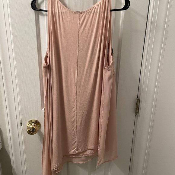 Lane Bryant Blush & Gold Sequin Asymmetric Top | Size 18/20 | Holiday Glam Top - Picture 4 of 4